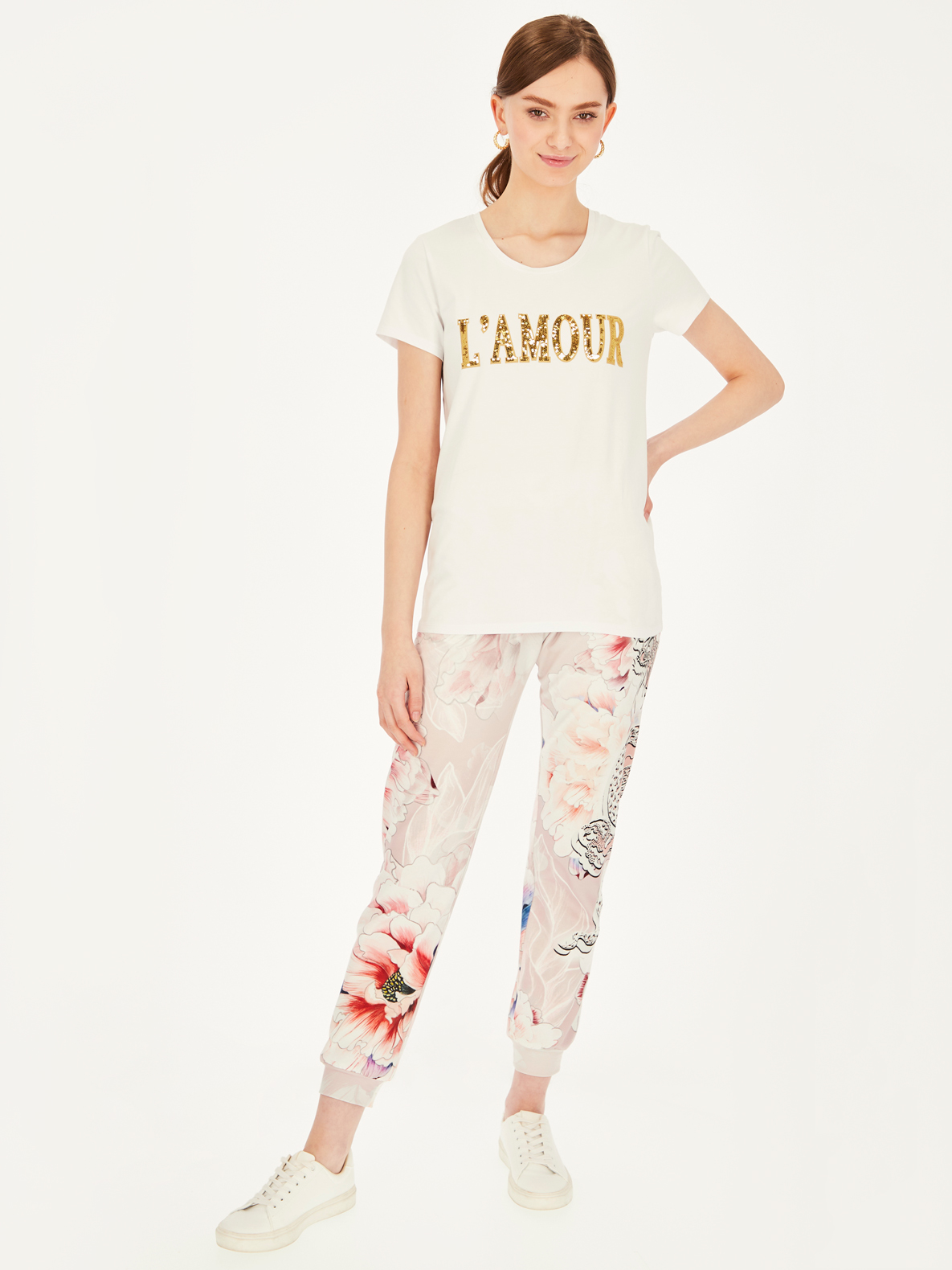 T-shirt Lamour biały